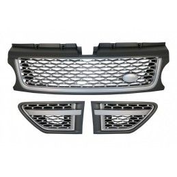 Central Grille and Side Vents Assembly suitable for Range Rover Sport Facelift (2009-2013) L320 Autobiography Look FULL Silver E