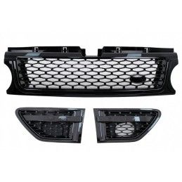 Central Grille and Side Vents Assembly suitable for Land Range Rover Sport L320 Facelift (2009-2013) Autobiography Look All Blac