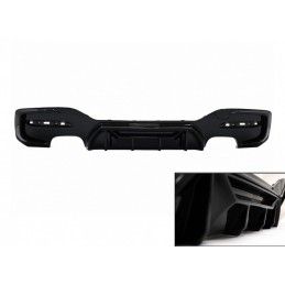 Rear Bumper Spoiler Valance Diffuser Twin Double Outlet suitable for BMW 1 Series F20 F21 LCI (2015-2019) Piano Black Competitio