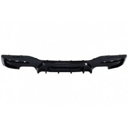 Rear Bumper Spoiler Valance Diffuser Twin Double Outlet suitable for BMW 1 Series F20 F21 LCI (2015-2019) Piano Black Competitio