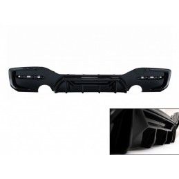 Rear Bumper Spoiler Valance Diffuser Twin Outlet Single suitable for BMW 1 Series F20 F21 LCI (2015-2019) Piano Black Competitio