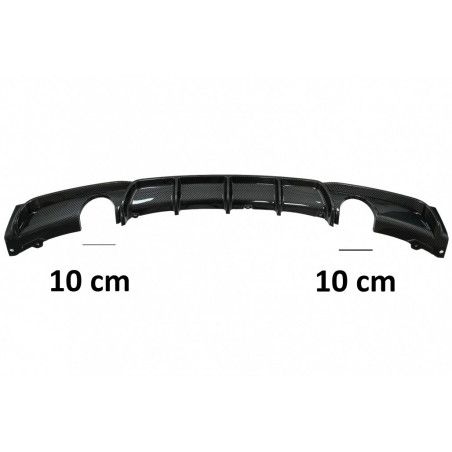 Rear Bumper Spoiler Valance Diffuser Double Outlet for Single Exhaust suitable for BMW 3 Series F30 F31 (2011-2019) M Performanc