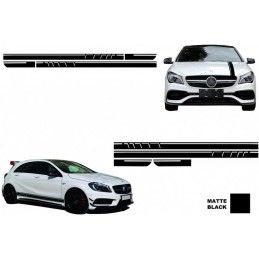 Set Sticker Side Decals&Upper Bonnet Roof Tailgate Matte Black suitable for MERCEDES Benz CLA W117 C117 X117 (13-16) W176 (12-18