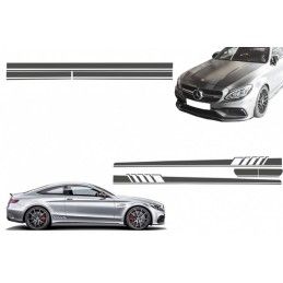 Set Sticker Side Decals & Upper Bonnet Roof Tailgate Dark Grey suitable for MERCEDES C205 Coupe A205 Cabriolet (2014-up) A45 Des