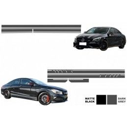Set Sticker Side Decals and Upper Bonnet Roof Tailgate Dark Grey suitable for Mercedes CLA W117 C117 X117 (2013-2016) W176 (2012