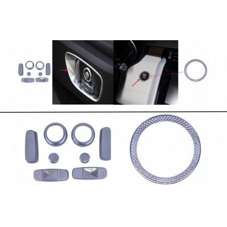 Seat Adjustment Chrome Frame Trim with Ring Frame Start Button suitable for Land Rover Discovery 5 L462 (2017-) Discovery Sport 