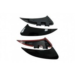 Rear Bumper Flaps Flics Side Fins suitable for Mercedes CLA Shooting Brake X118 CLA Coupe C118 (2019-up) Piano Black CLA 45S Des