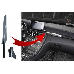 Car Center Console Dashboard Strips Interior Trim Suitable for Mercedes C-Class W205 (2014-2018) GLC X253 (2015-2018) Carbon Fib