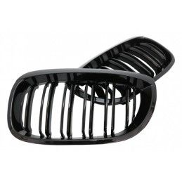 Central Kidney Grilles suitable for BMW 3 Series E46 Coupe Cabrio 2 Doors Facelift (2003-2005) Double Stripe M Design Piano Blac