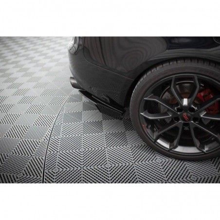Maxton Street Pro Rear Side Splitters + Flaps Audi S5 / A5 S-Line Coupe / Cabriolet 8T Black-Red + Gloss Flaps, Nouveaux produit