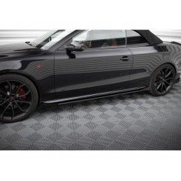 Maxton Street Pro Side Skirts Diffusers + Flaps Audi A5 / A5 S-Line / S5 Coupe / Cabrio 8T / 8T Facelift Black + Gloss Flaps, No