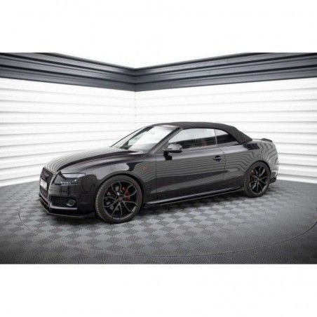 Maxton Street Pro Side Skirts Diffusers + Flaps Audi A5 / A5 S-Line / S5 Coupe / Cabrio 8T / 8T Facelift Black-Red + Gloss Flaps