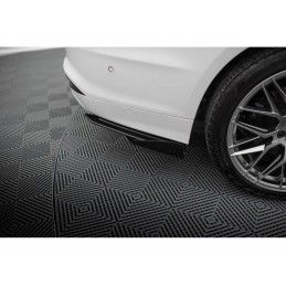Maxton Street Pro Rear Side Splitters + Flaps Ford Mondeo Sport Mk5 Facelift / Fusion Sport Mk2 Facelift Black + Gloss Flaps, No