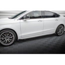 Maxton Street Pro Side Skirts Diffusers + Flaps Ford Mondeo Sport Mk5 Facelift / Fusion Sport Mk2 Facelift Black + Gloss Flaps, 