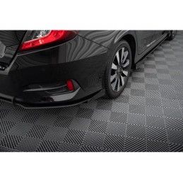Maxton Street Pro Rear Side Splitters + Flaps Honda Civic Mk10 Black-Red + Gloss Flaps, Nouveaux produits maxton-design