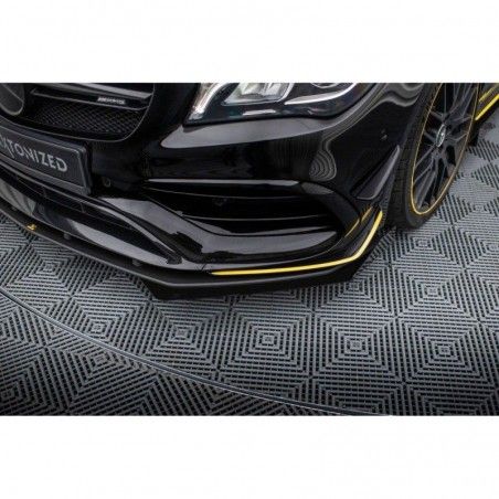 Maxton Street Pro Front Splitter + Flaps Mercedes-AMG CLA 45 Aero C117 Facelift Black + Gloss Flaps, Nouveaux produits maxton-de