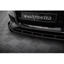 Maxton Street Pro Front Splitter V.1 + Flaps Audi RS3 Sedan 8V Facelift Black-Red + Gloss Flaps, Nouveaux produits maxton-design