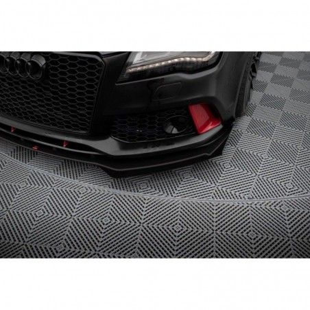 Maxton Street Pro Front Splitter + Flaps Audi A7 RS7 Look C7 Black-Red + Gloss Flaps, Nouveaux produits maxton-design