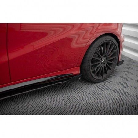 Maxton Street Pro Side Skirts Diffusers + Flaps Mercedes-Benz A 45 AMG W176 Facelift Black-Red + Gloss Flaps, Nouveaux produits 