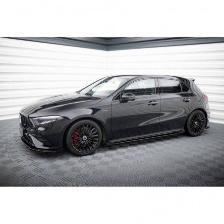 Maxton Street Pro Side Skirts Diffusers + Flaps Mercedes-AMG A35 W177 Facelift Black-Red + Gloss Flaps, Nouveaux produits maxton