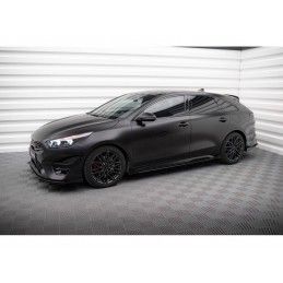 Maxton Street Pro Side Skirts Diffusers + Flaps Kia Proceed / Ceed GT Mk1 Facelift / Mk3 Facelift Black-Red + Gloss Flaps, Nouve