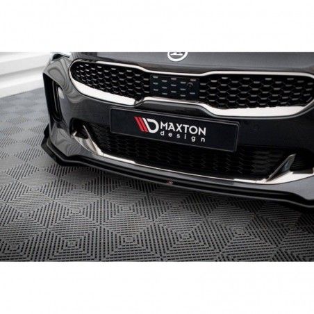 Maxton Street Pro Front Splitter + Flaps Kia Stinger GT / GT-Line Mk1 Black + Gloss Flaps, Nouveaux produits maxton-design