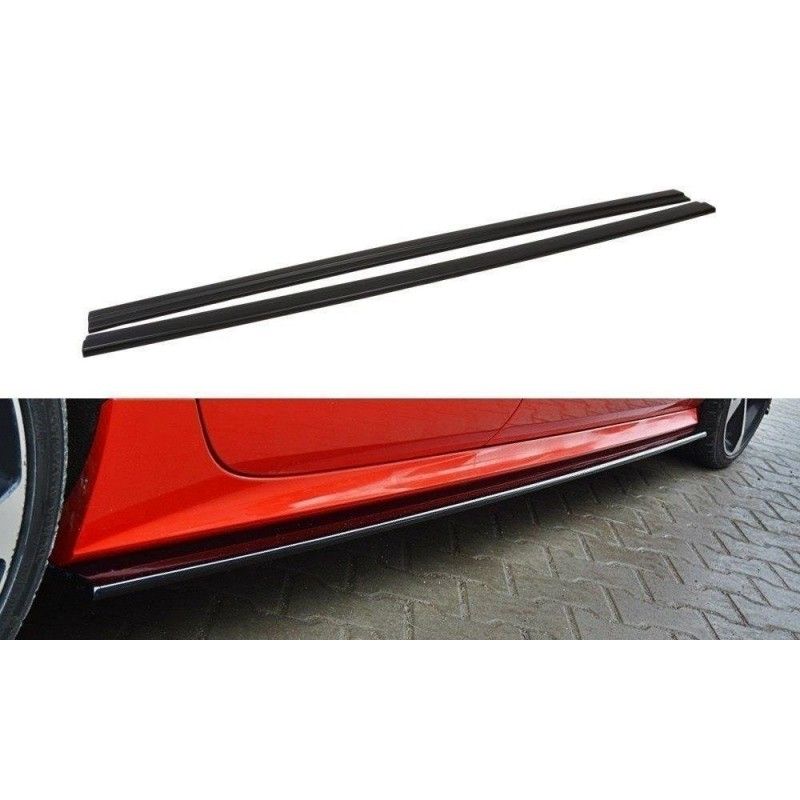 Maxton Side Skirts Diffusers Audi S7 / A7 S-Line C7 FL Gloss Black, A7/ S7 / RS7 - C7