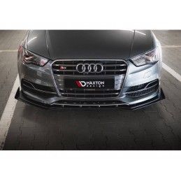 Maxton Street Pro Front Splitter + Flaps Audi S3 / A3 S-Line Sedan 8V Black + Gloss Flaps, Nouveaux produits maxton-design