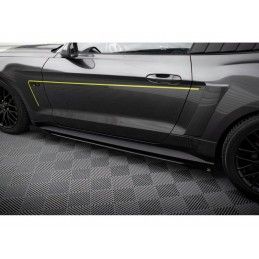 Maxton Street Pro Side Skirts Diffusers + Flaps Ford Mustang GT Mk6 Black-Red + Gloss Flaps, Nouveaux produits maxton-design