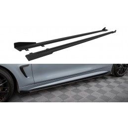 Maxton Street Pro Side Skirts Diffusers + Flaps BMW 4 Coupe M-Pack F32 Black-Red + Gloss Flaps, Nouveaux produits maxton-design