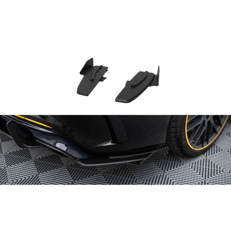 Maxton Street Pro Rear Side Splitters + Flaps Mercedes-AMG CLA 45 C117 Facelift Black-Red + Gloss Flaps, Nouveaux produits maxto