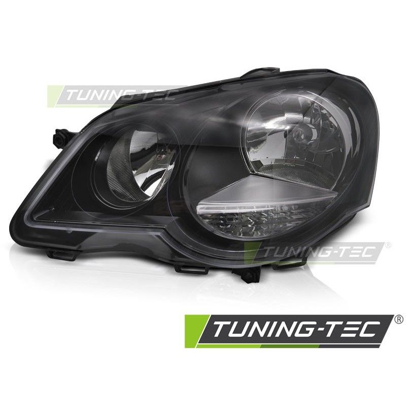 HEADLIGHT BLACK LEFT SIDE TYC fits VW POLO 9N3 05-09, Nouveaux produits tuning-tec