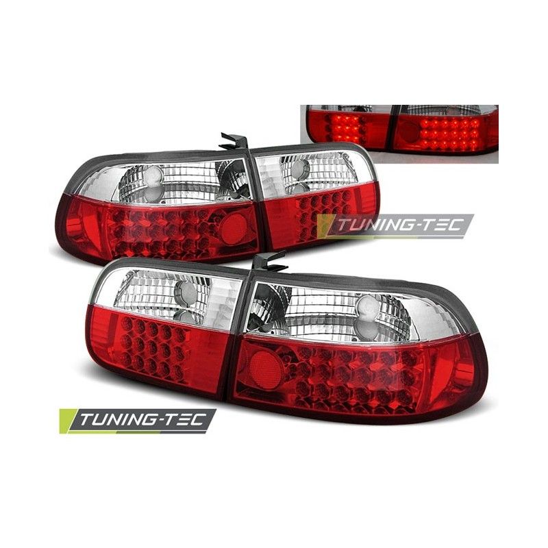 HONDA CIVIC 09.91-08.95 3D RED WHITE LED, Civic 5 92-95