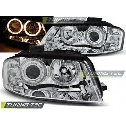 HEADLIGHTS ANGEL EYES CHROME fits AUDI A3 8P 05.03-03.08, A3 8P 03-08