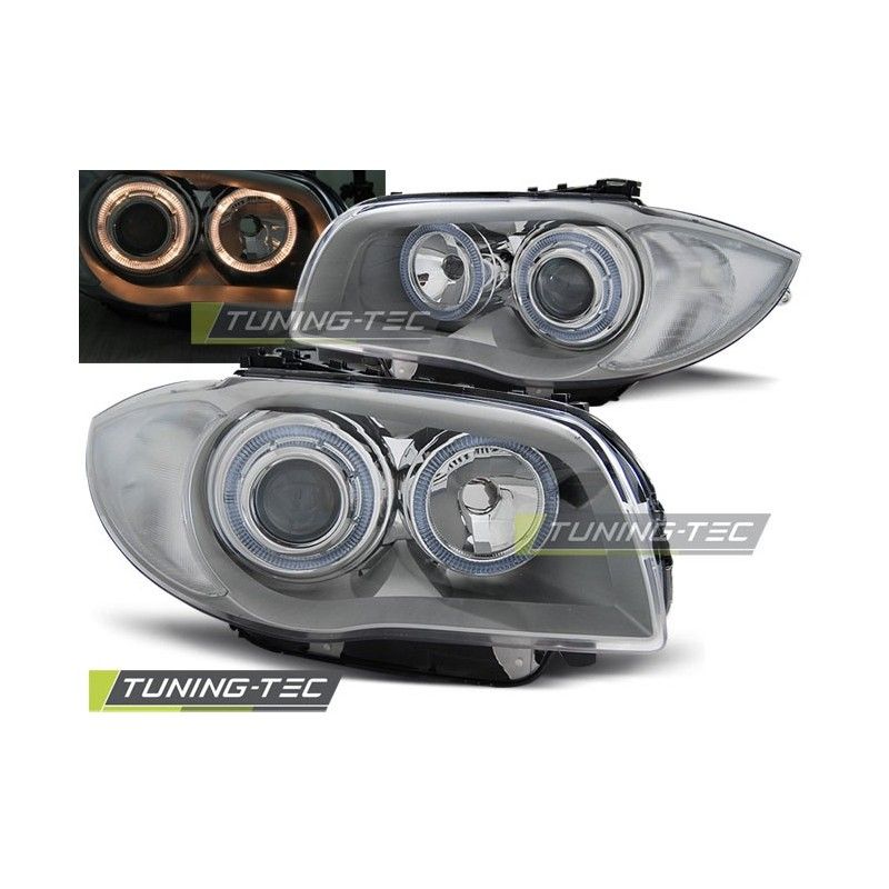 HEADLIGHTS ANGEL EYES CHROME fits BMW 1 E87/E81/82/88 04-11, Serie 1 E81/E87