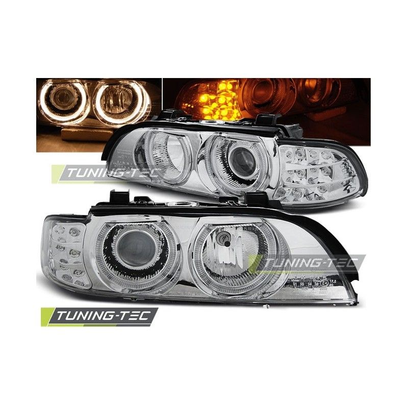 HEADLIGHTS ANGEL EYES CHROME LED INDICATOR fits BMW E39 09.95-06.03, Serie 5 E39