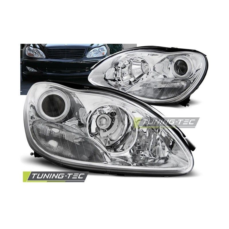 HEADLIGHTS CHROME fits MERCEDES W220 S-KLASA 09.98-05.05, Classe S W220