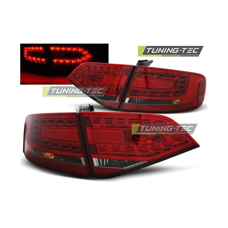 LED TAIL LIGHTS RED SMOKE fits AUDI A4 B8 08-11 SEDAN, A4 B8 08-11