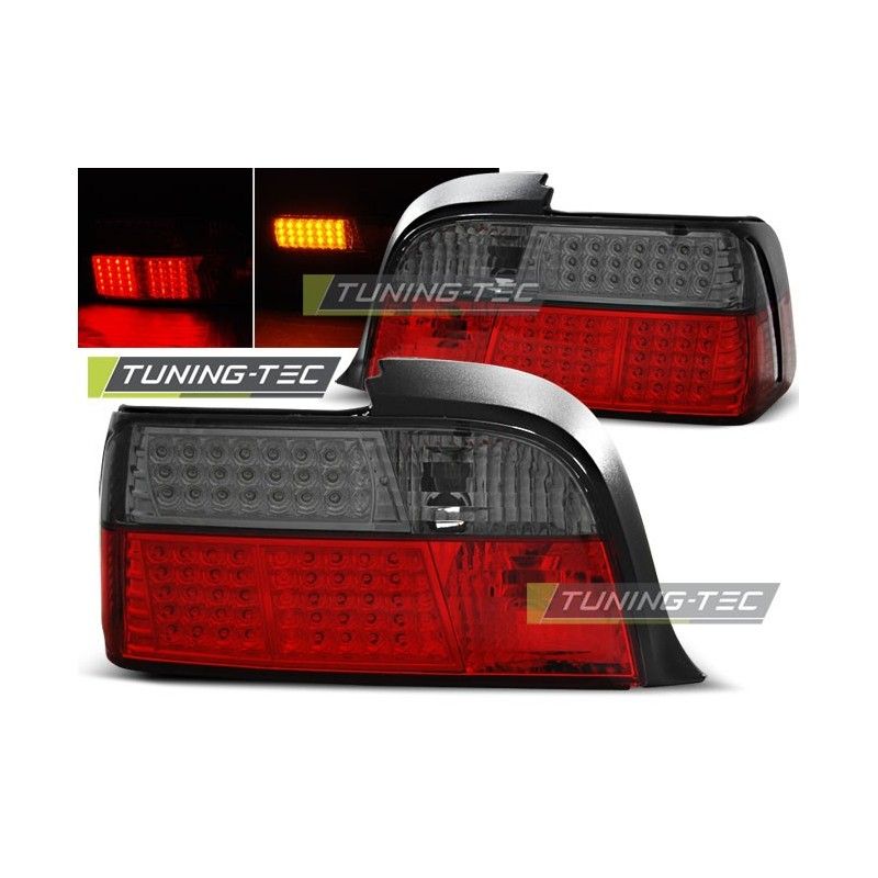LED TAIL LIGHTS RED SMOKE fits BMW E36 12.90-08.99 COUPE, Serie 3 E36 Coupé/Cab