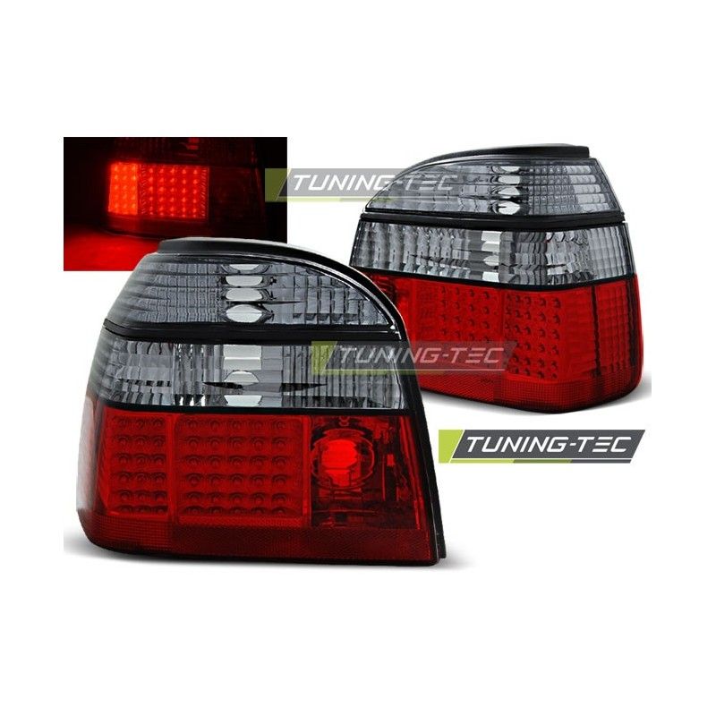 LED TAIL LIGHTS RED SMOKE fits VW GOLF 3 09.91-08.97, Golf 3