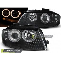 HEADLIGHTS ANGEL EYES BLACK fits AUDI A3 8P 05.03-03.08, A3 8P 03-08