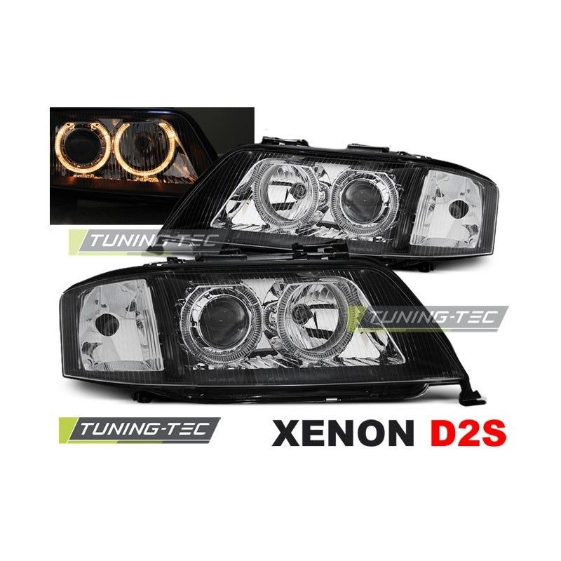 XENON HEADLIGHTS ANGEL EYES BLACK fits AUDI A6 05.97-09.99, A6 4B C5 97-04