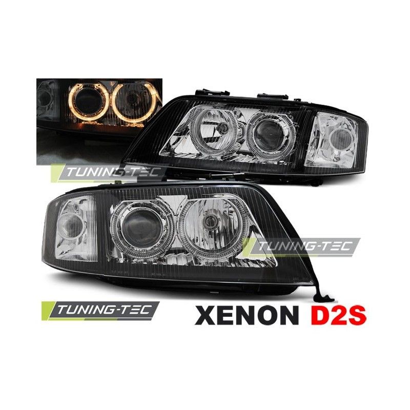 XENON HEADLIGHTS ANGEL EYES BLACK fits AUDI A6 06.01-05.04, A6 4B C5 97-04