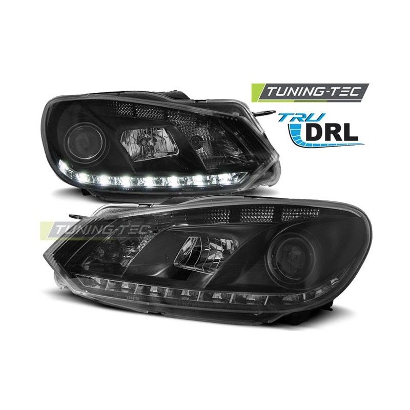 HEADLIGHTS TRUE DRL BLACK fits VW GOLF 6 10.08-12, Golf 6