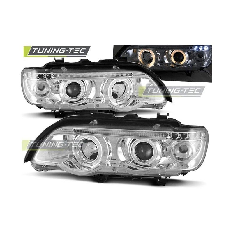 HEADLIGHTS ANGEL EYES CHROME fits BMW X5 E53 09.99-10.03, X5 E53