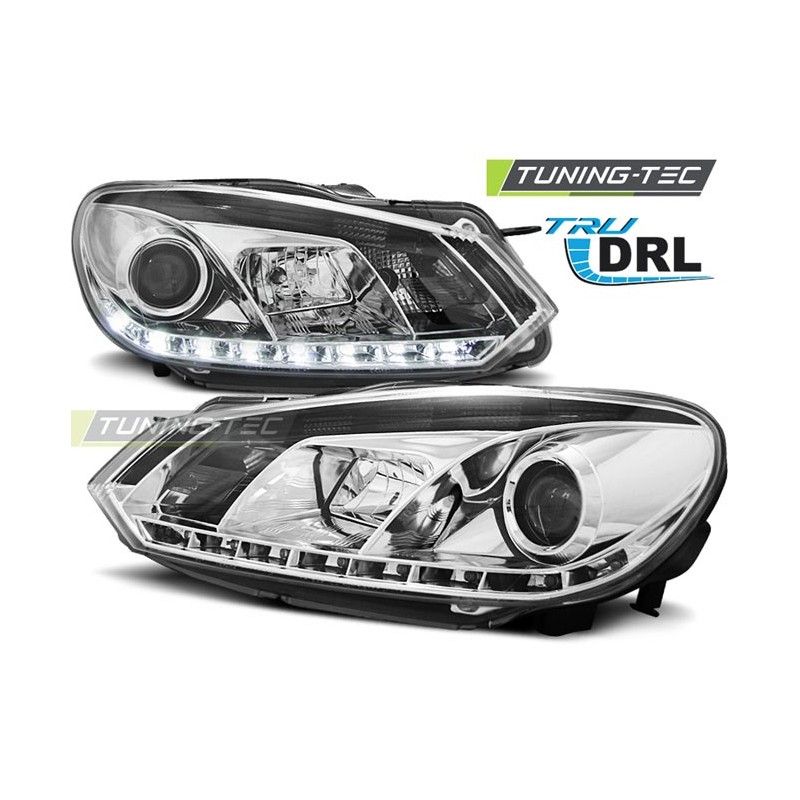 HEADLIGHTS TRUE DRL CHROME fits VW GOLF 6 10.08-12, Golf 6