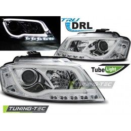 HEADLIGHTS TUBE LIGHT DRL CHROME fits AUDI A3 8P 08-12, A3 8P 03-08