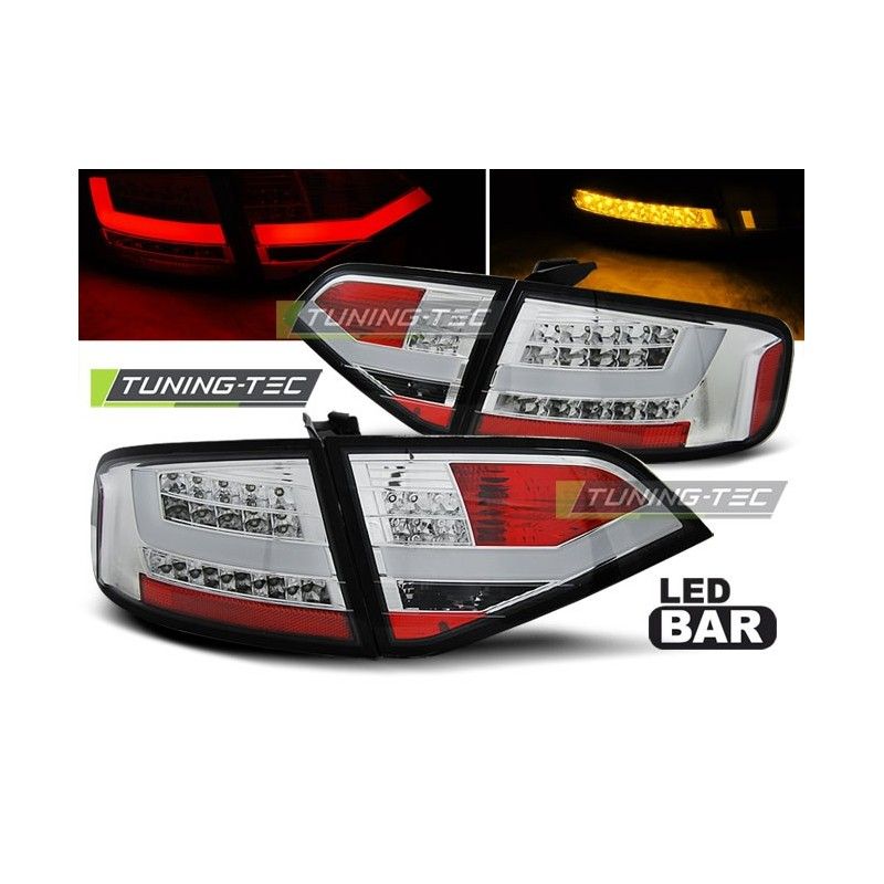 LED TAIL LIGHTS CHROME fits AUDI A4 B8 08-11 SEDAN, A4 B8 08-11