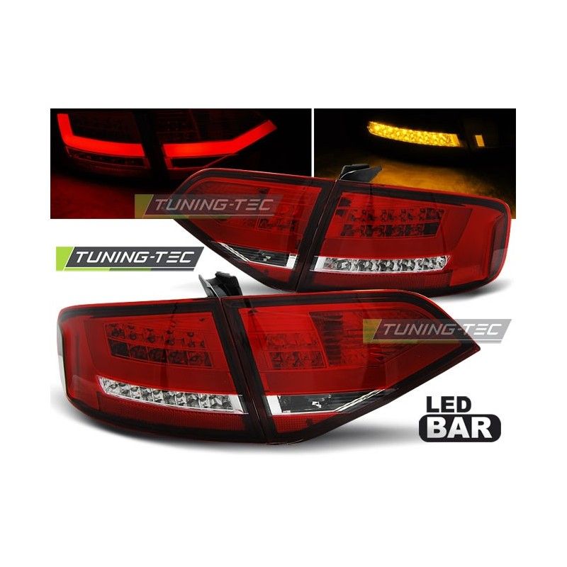 LED TAIL LIGHTS RED WHITE fits AUDI A4 B8 08-11 SEDAN, A4 B8 08-11