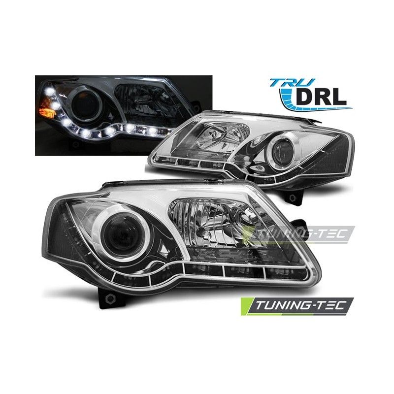 HEADLIGHTS TRUE DRL CHROME fits VW PASSAT B6 3C 03.05-10, Passat B6 05-10